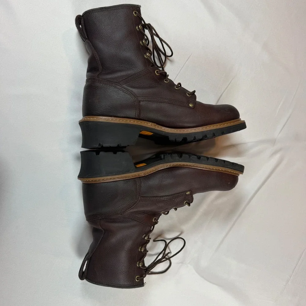Carolina Mens 1821 Logger Work Boots Brown Leather Lace Up Steel Toe 11 D